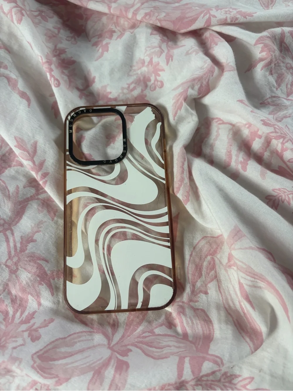 Swirl Pattern White & Brown Protective Phone Case - Sleek Coverage